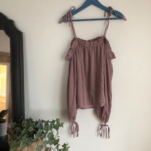 Mauve off the shoulder shirt
